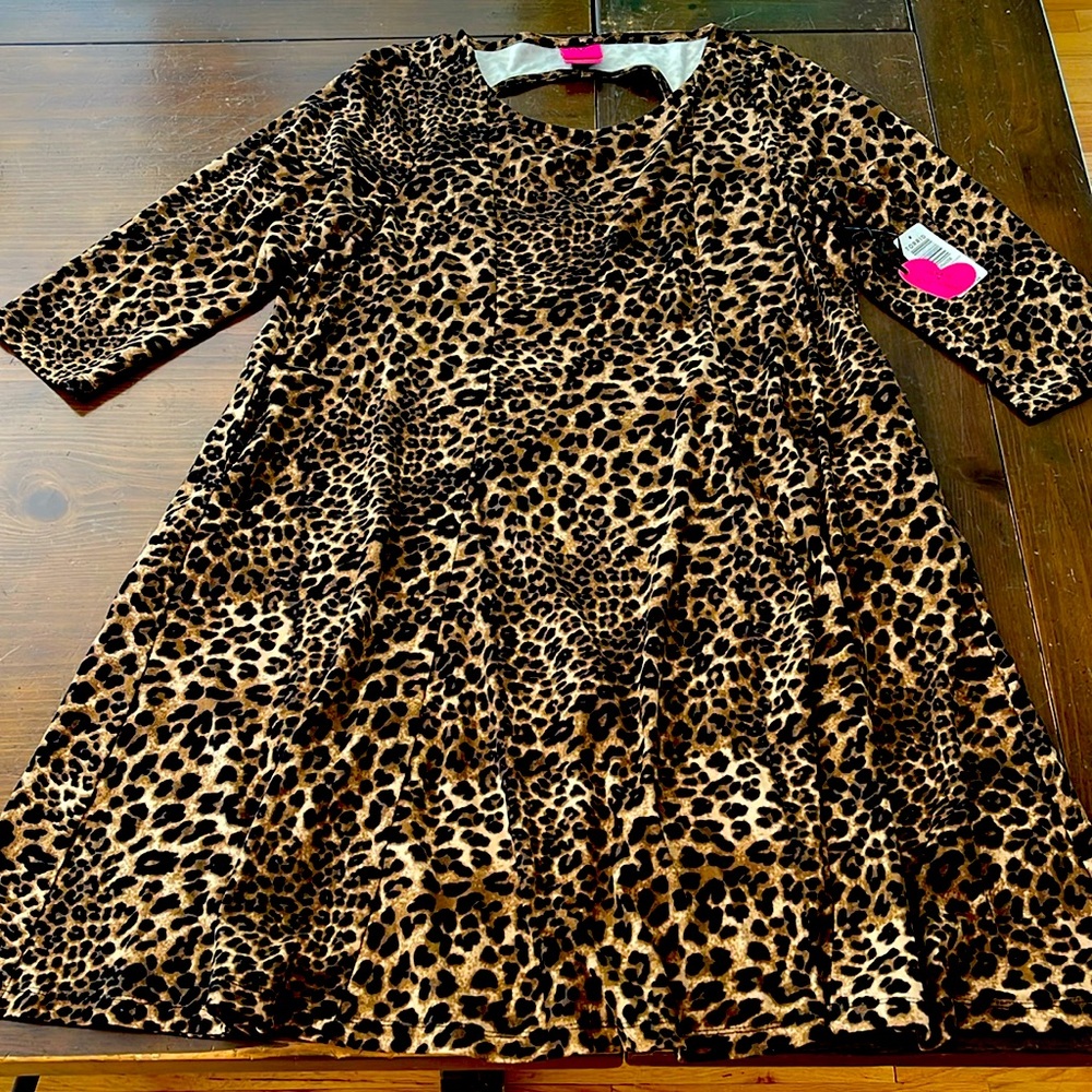 NWT Torrid Betsy Johnson Leopard Ponte A Line Dress Sz 1  1 X  14-16